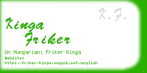 kinga friker business card